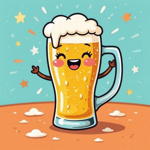 Dancing beer Glass with face