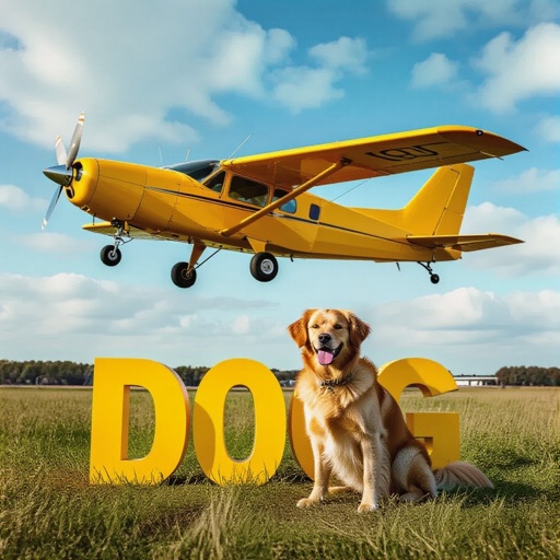 Plane, yellow and dog all fused together