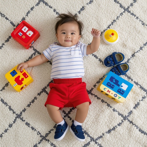 Un bebé que sea unos cortos y con zapatos