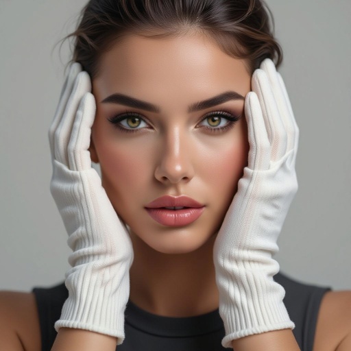 Toiled with a face with gloves arms and a mouth