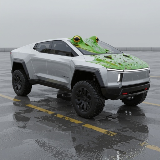 Frog on cyber truck
