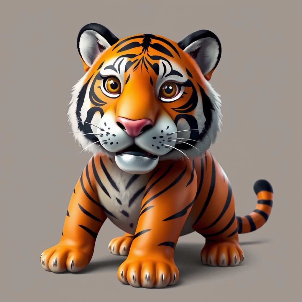 A tiger that has a toaster body