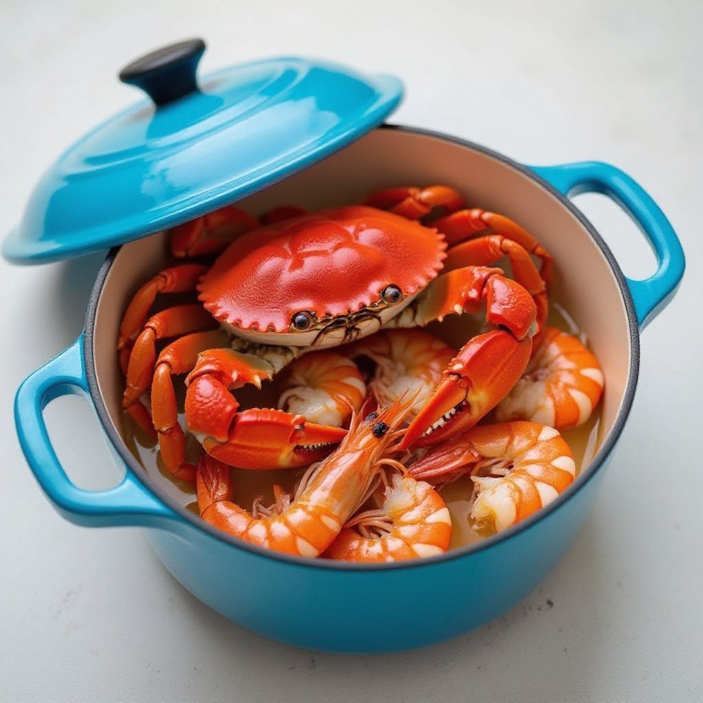 Crab is cook shrimp