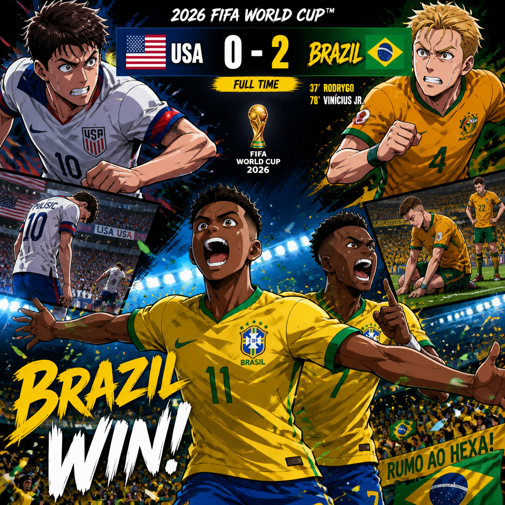 USA versus Australia 2026 World Cup group 2-0 Brazil winning
