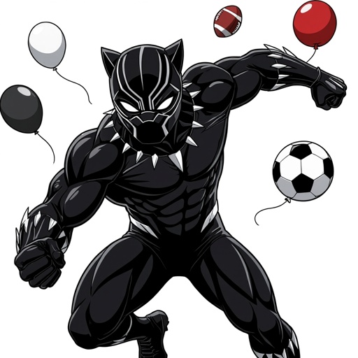 Black panther foot ball balloons
