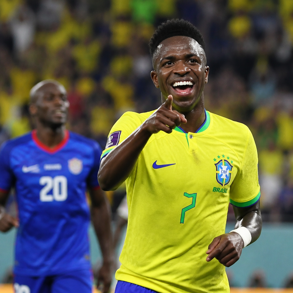 Brazil versus Haiti group C30 first two goals by Cunha and the last one by Vinicius