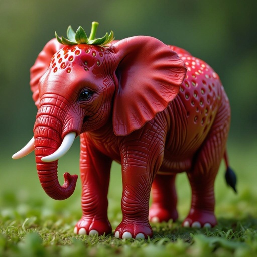 Un elefante mezclado con una fresa