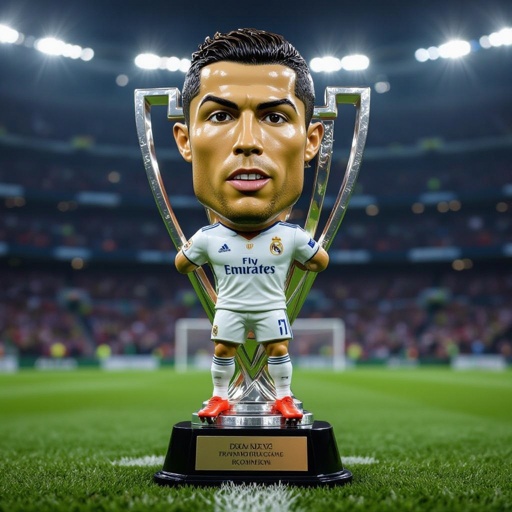Faça um troféu com cara do Cristiano Ronaldo e pernas 
