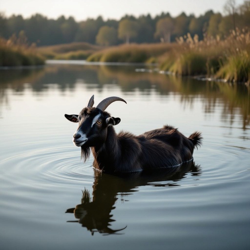 Goat worn body in pond