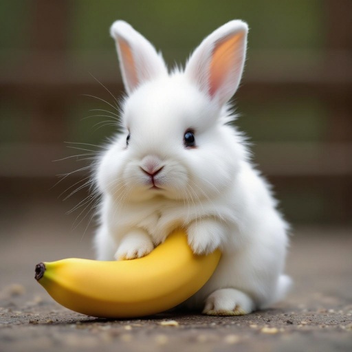 A cute bunny merged with a banana