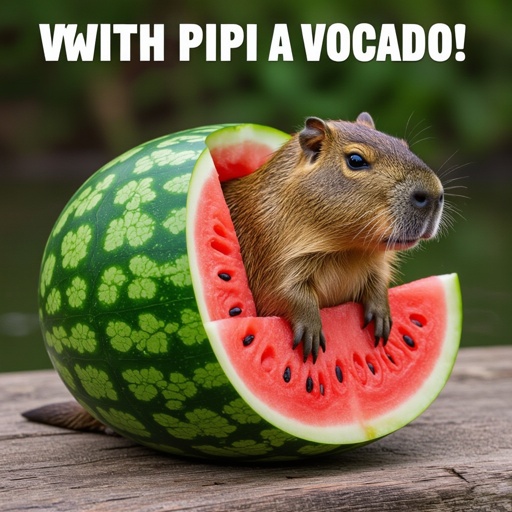 A Capybara with the body of a watermelon, take an example of Pipi Avocado, another brainrot