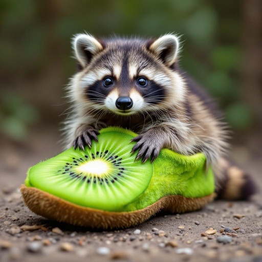 Raccoon In a Kiwi Foot