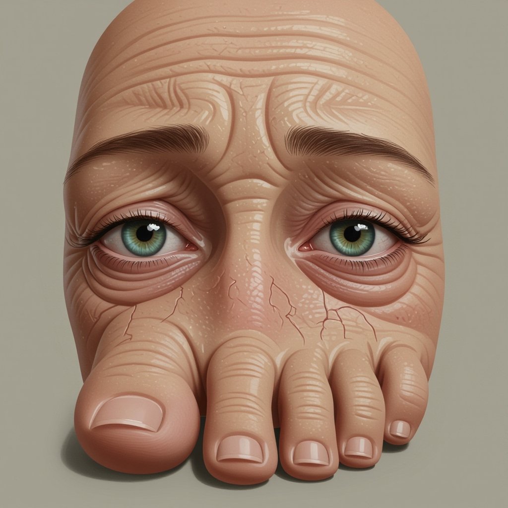Un pie con ojos de chino
