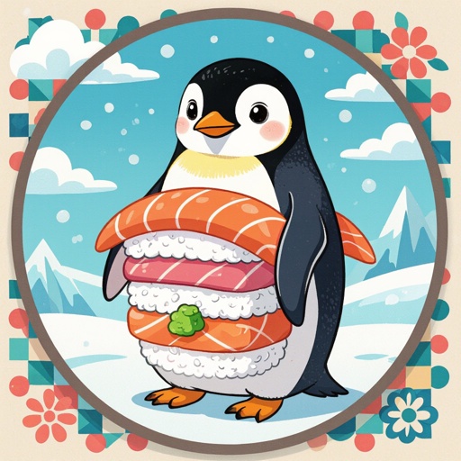 Un pinguino con il corpo di susci