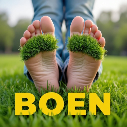 Boom with gras with big toes