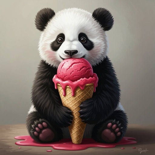 Panda red Ice cream red is broder or pandacini bananini