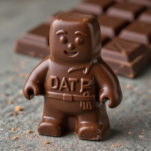 Dubai Chocolate with arms and legs and a face