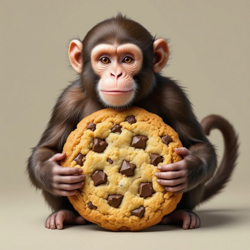 Monkey mixed with cookie. Monkey with cookie body