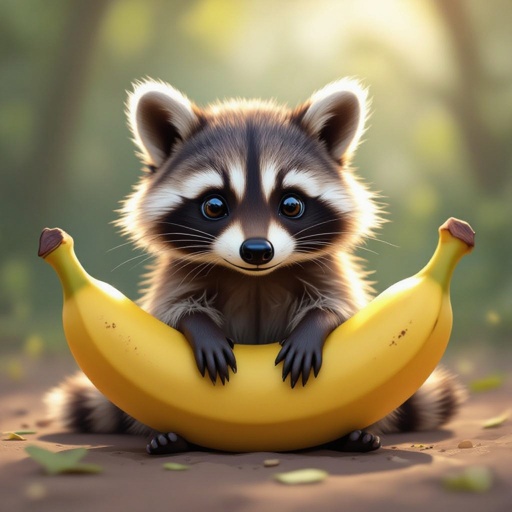 Racoon in banana
