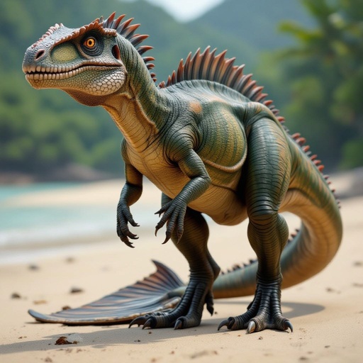 Un dinosauro con la coda di sirena
