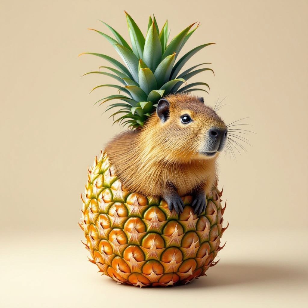 A capybara in a pineapple