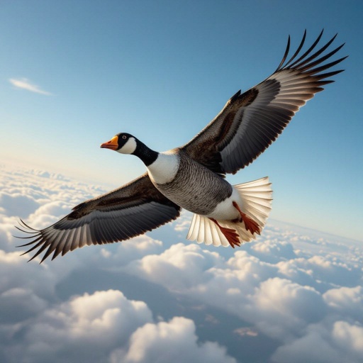Goose bonber body in sky