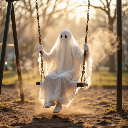 Golden ghost in playground