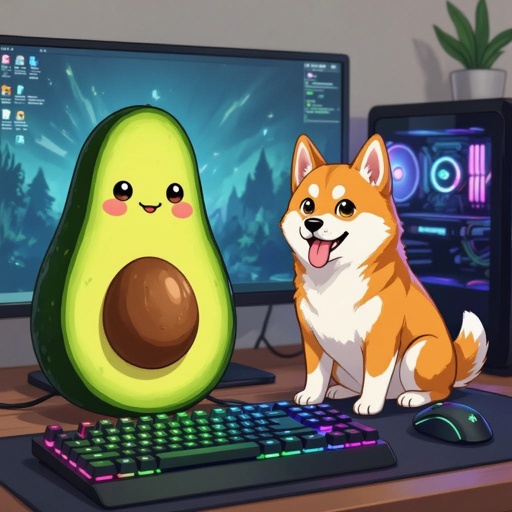 Un avocado gamer davanti al pf insieme a poggodoggo