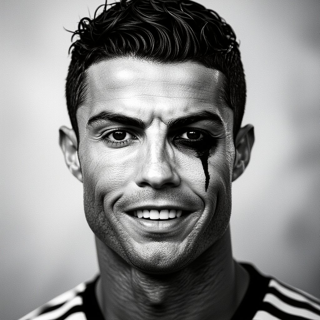 Make Ronaldo with black and white picture