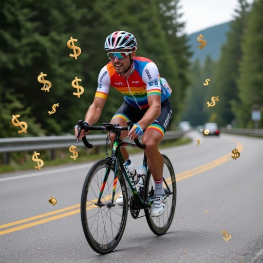 💲🏳️‍🌈🚴🏿‍♀️