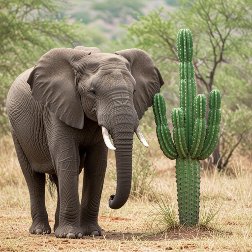 elepant and cactus