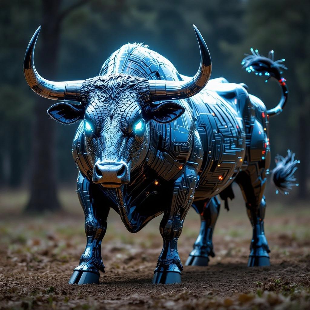 Make a bull mixed with a computer