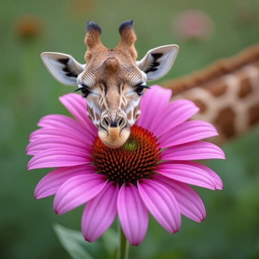 Giraffe in a flower