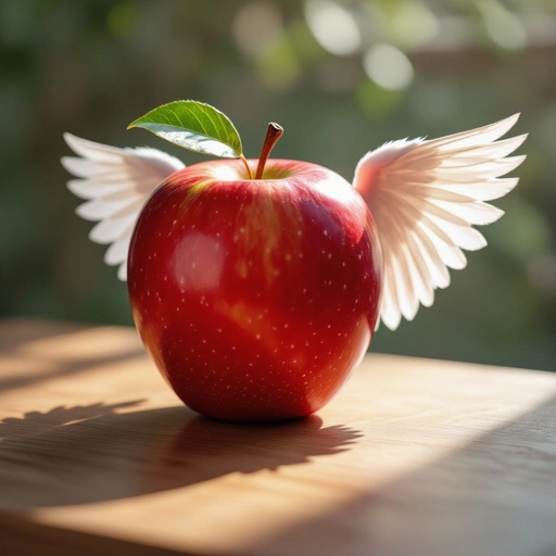 Apple with wings