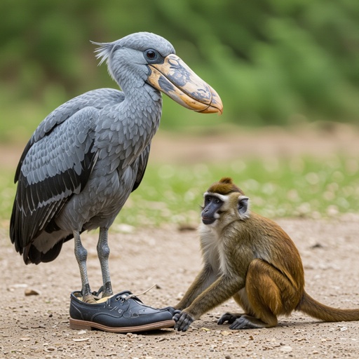 Take care of your shoebill stork and monkey they are born