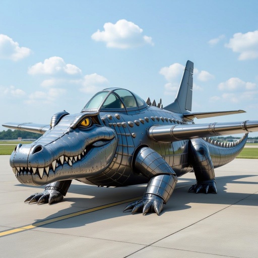 Crocodile merged with an airplane