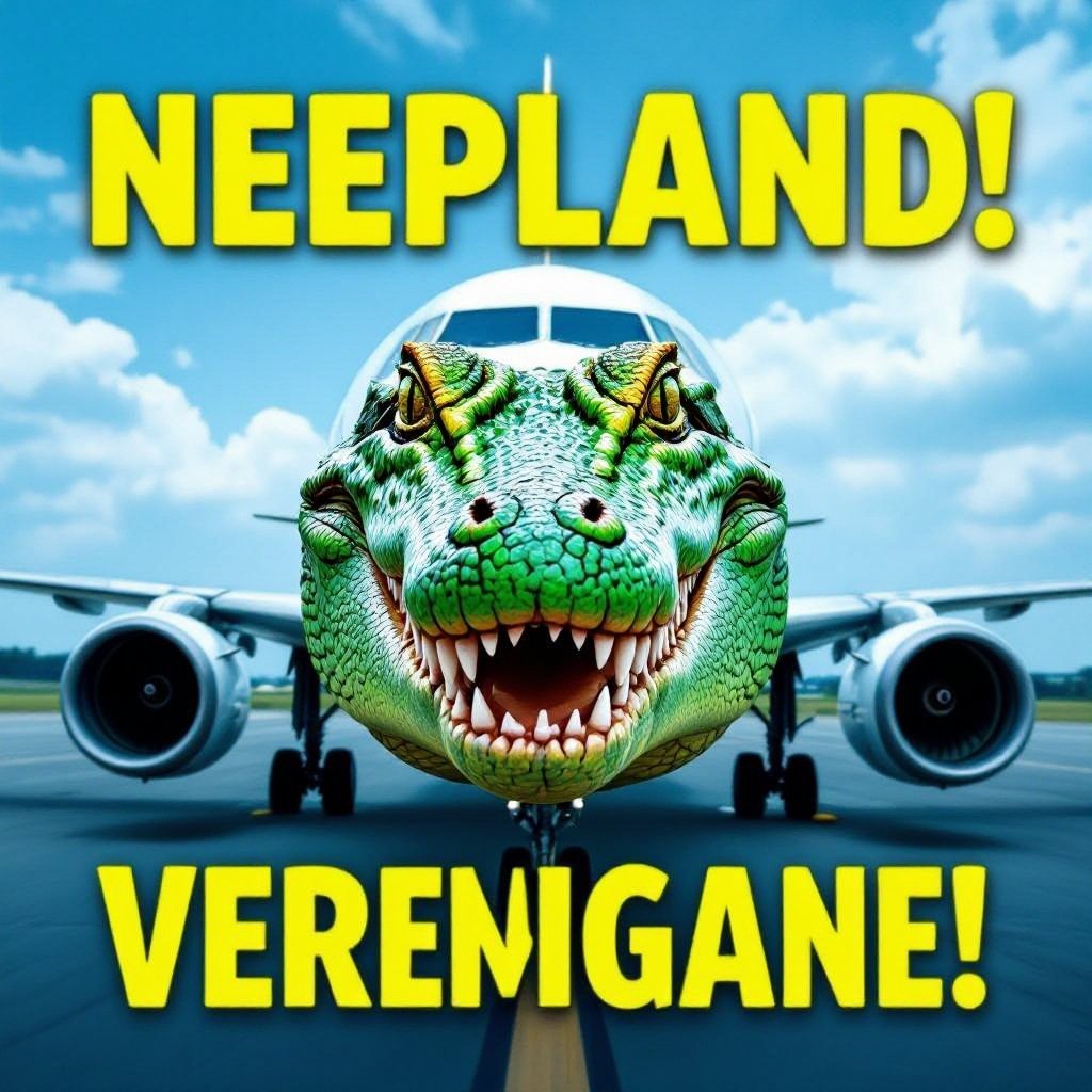 Un aereo con la testa da coccodrillo, però orizzontale