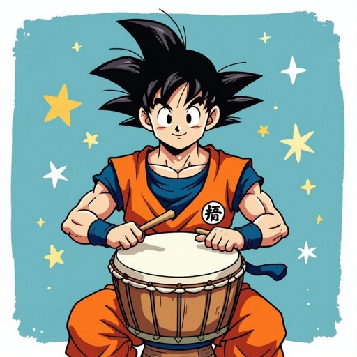 Goku combined with tung tung tung sahur