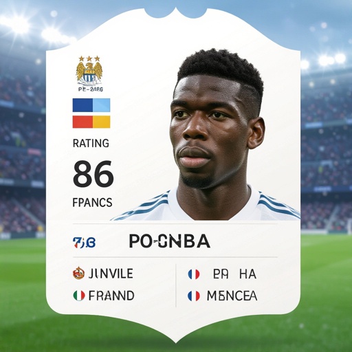 Pogba fc mobile card and rating is 86 and live in france in as Monaco and age 32