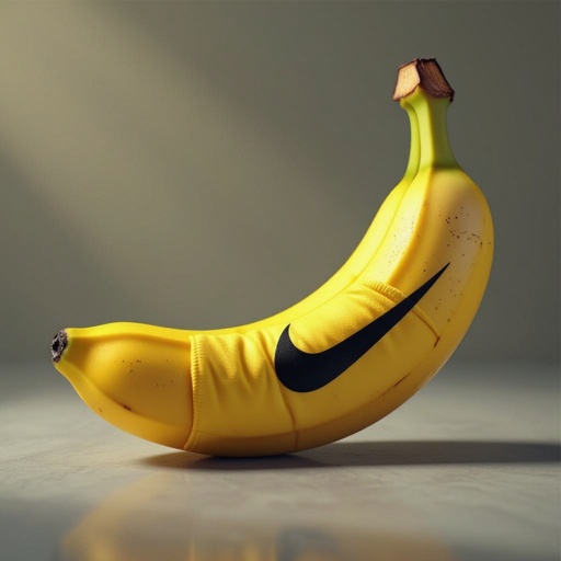 A banana with Nike clothes on