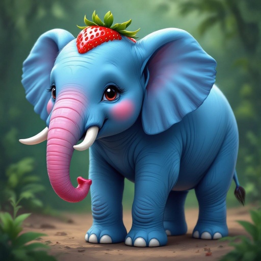 A blue strawberry elephant hybrid