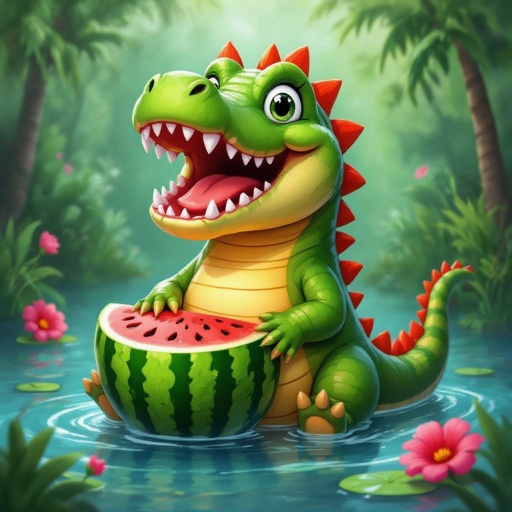 Crocodile watermelon dinosaur