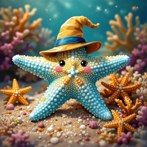 Stella marina, con un cappello