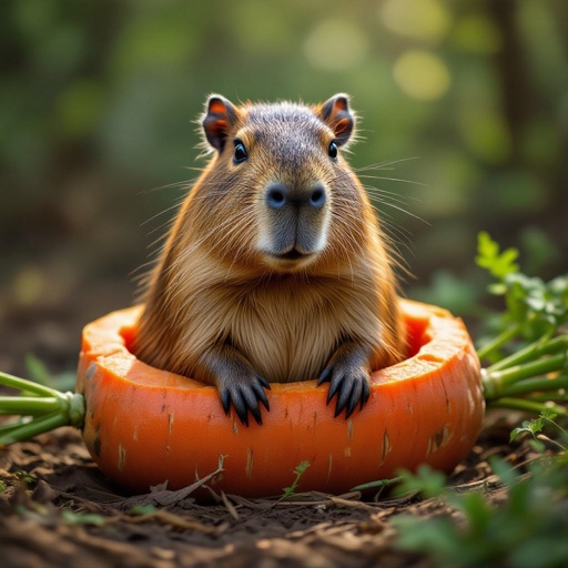 Capybara in a carrot