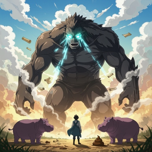 Admin transform into colossal titan scroll poop earth hippo