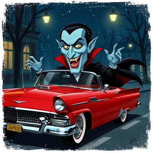 Um vampiro em uma Ford o carro