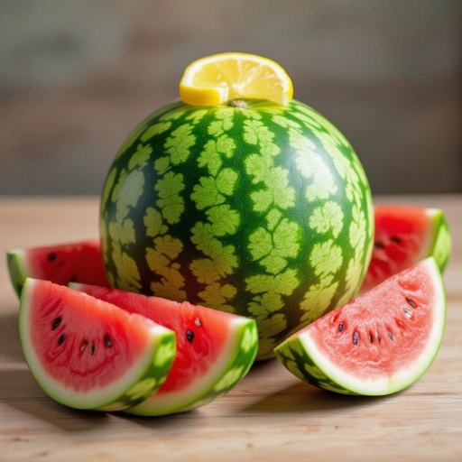 Watermelon with a lemon