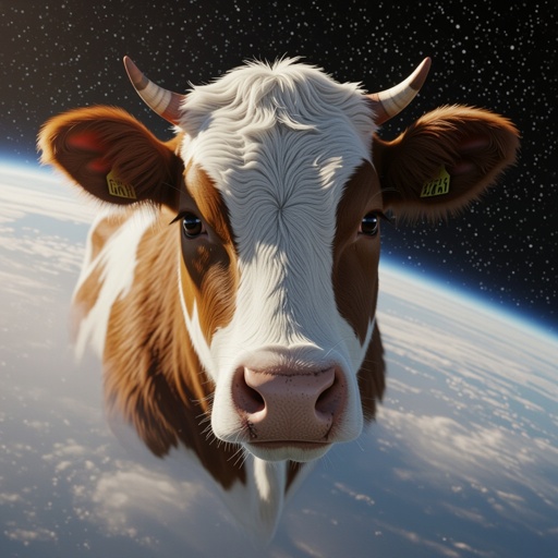 Cow head on a planet