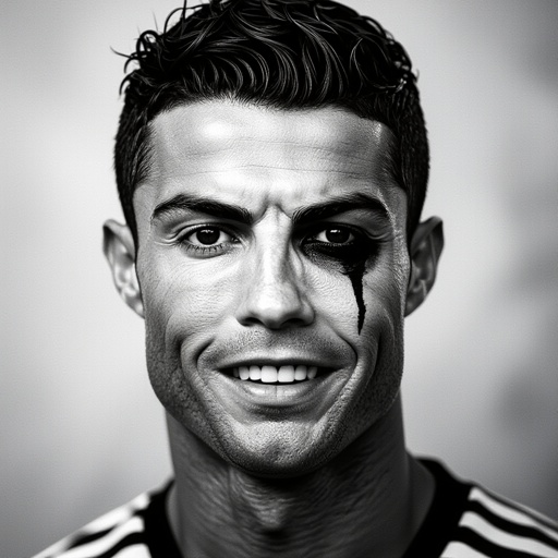 Make Ronaldo with black and white picture