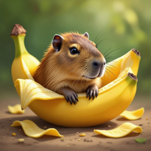 capybara bananini a capybara inside a banana peel